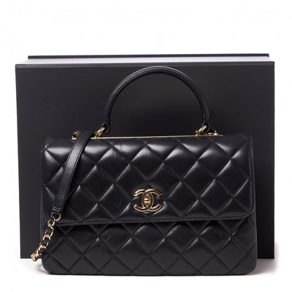 Chanel Lambskin Quilted Medium Trendy CC Flap Dual Handle Bag Black 10 of 10