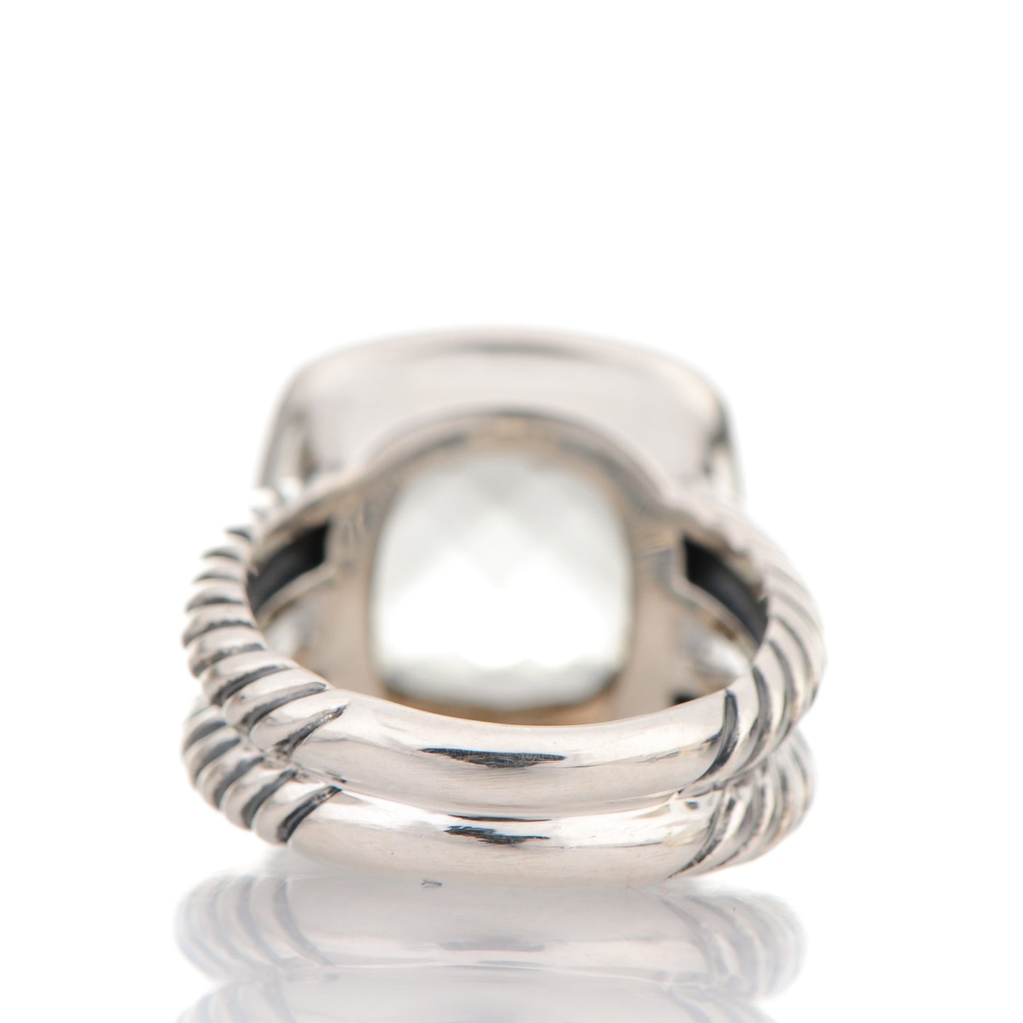 Sterling Silver Diamond Prasiolite 11mm Albion Ring 50 5.5