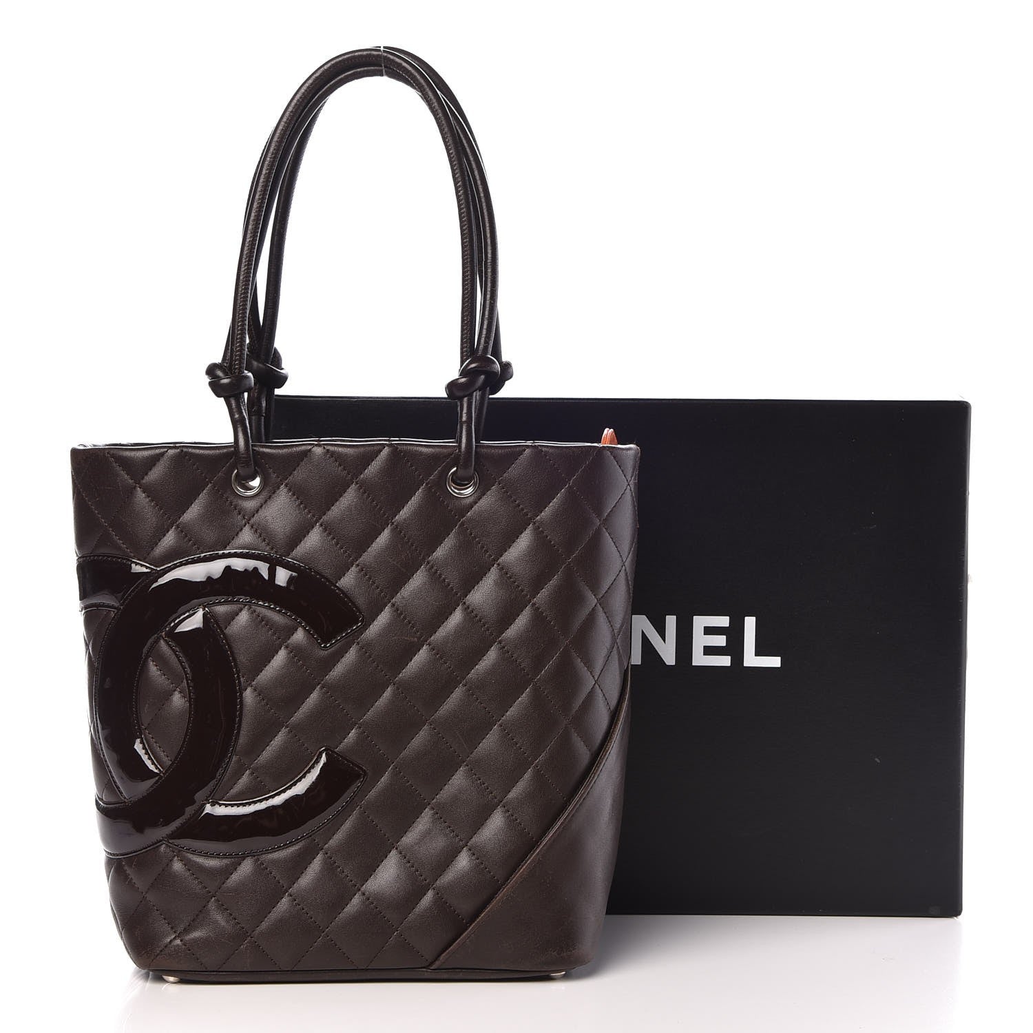 Chanel Calfskin Quilted Medium Cambon Tote Brown 16 of 16