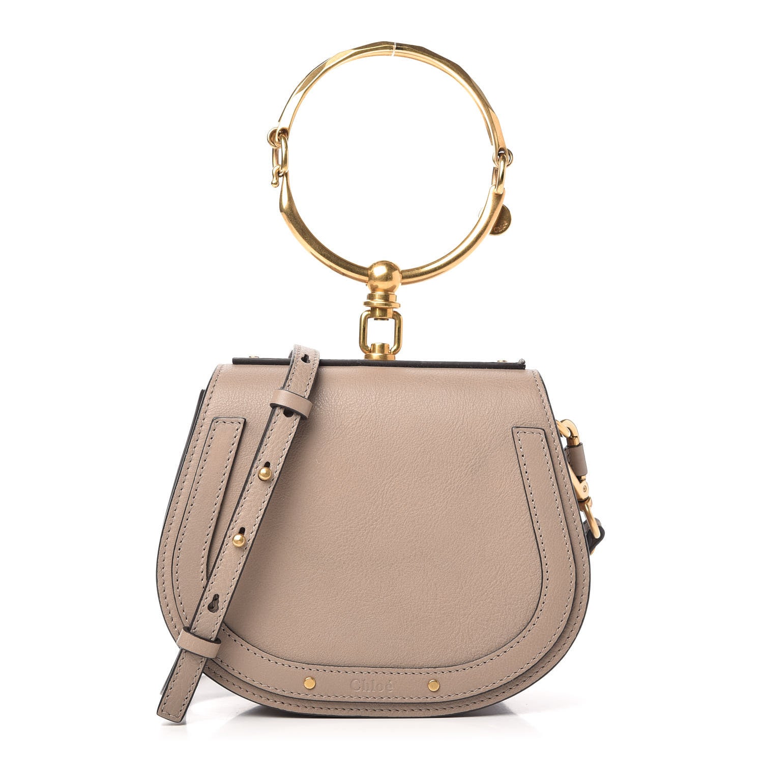 Chloe Calfskin Suede Small Nile Bracelet Bag Motty Grey 1 of 10
