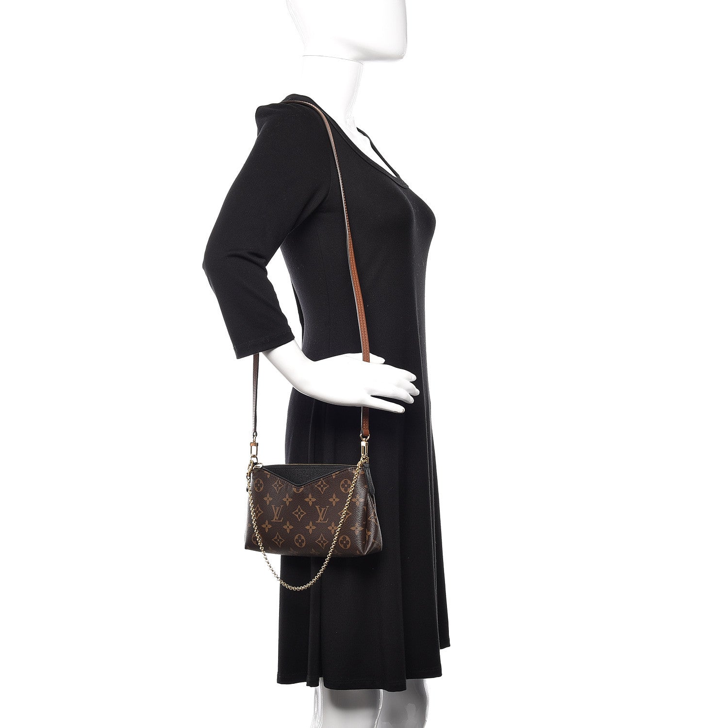 Louis Vuitton Monogram Pallas Clutch Black 2 of 10