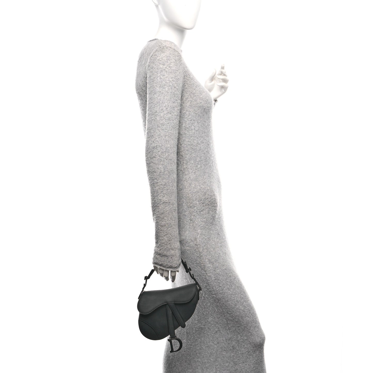 Ultra Matte Calfskin Mini Saddle Bag Black