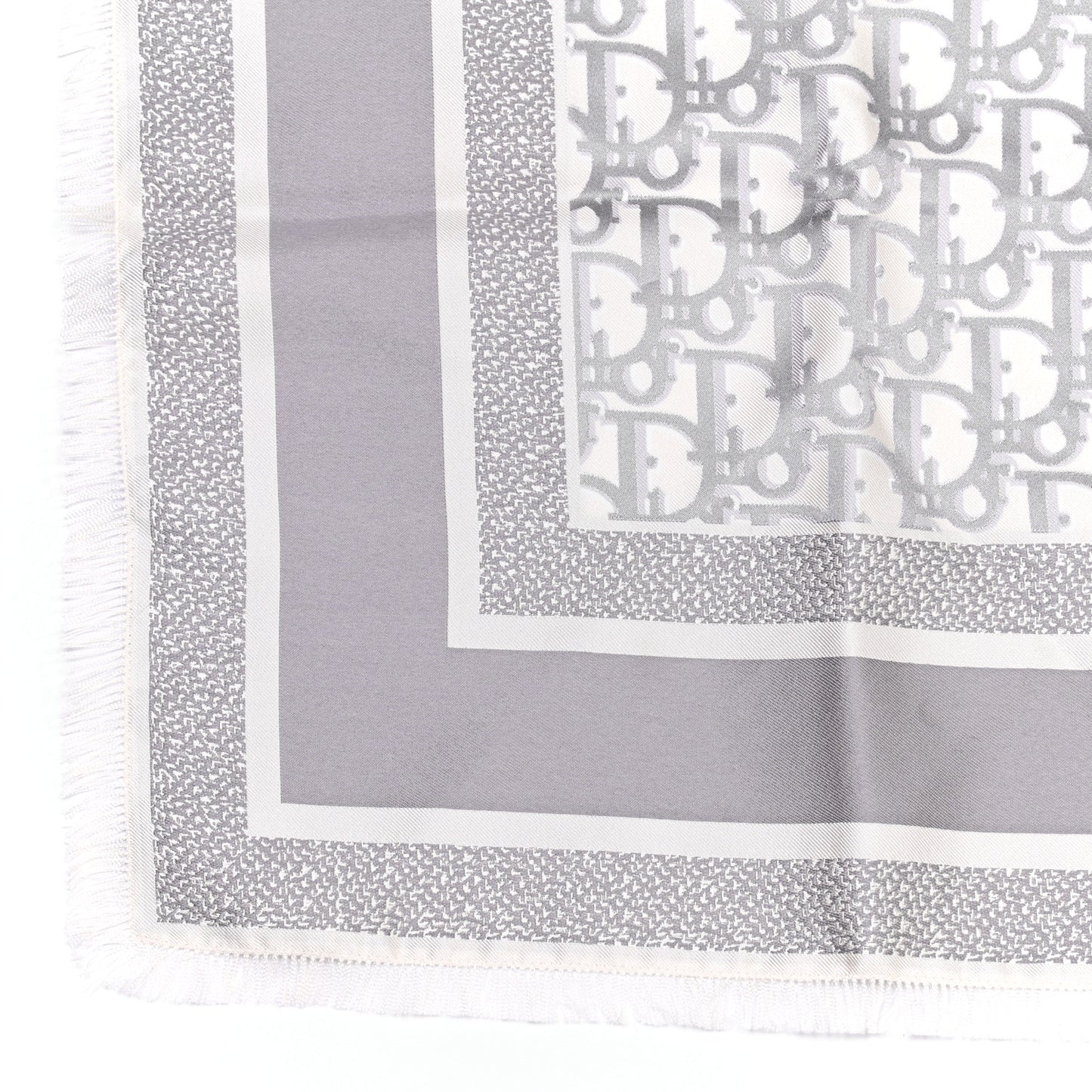 Silk Oblique Scarf Grey