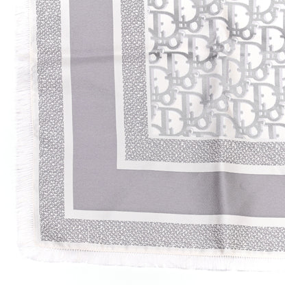 Christian Dior Silk Oblique Scarf Grey 8 of 10