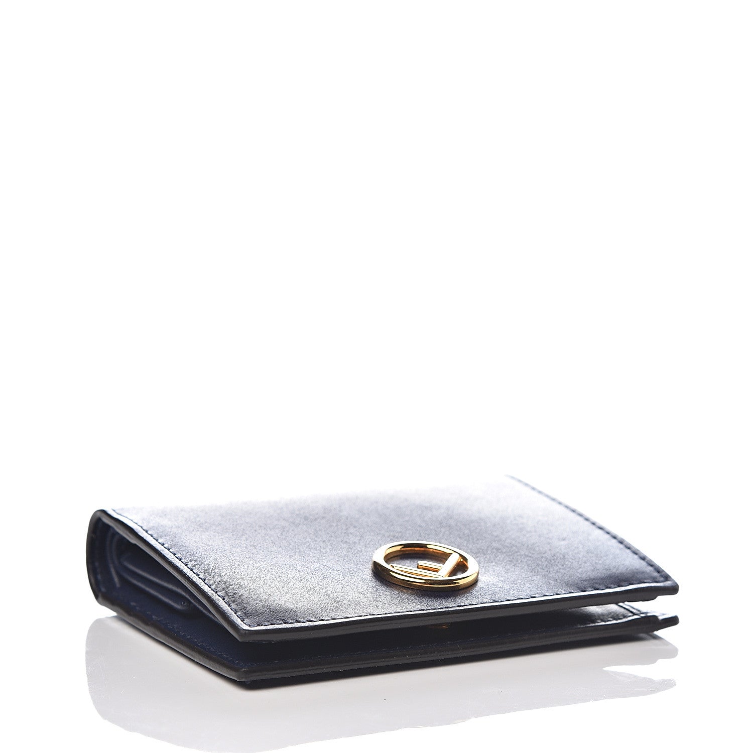 Fendi Vitello Liberty Lucido F is Fendi Compact Bi-Fold Wallet Blueberry 3 of 6