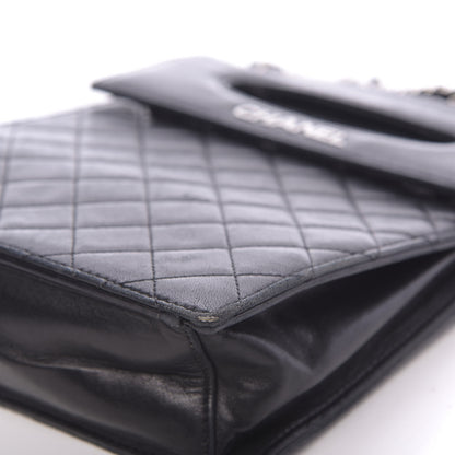 Chanel Lambskin Top Handle Logo Flap Black 13 of 18