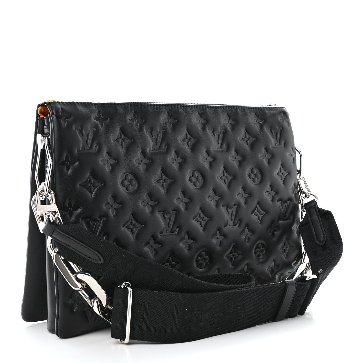 Louis Vuitton Lambskin Embossed Monogram Coussin MM Black 3 of 11