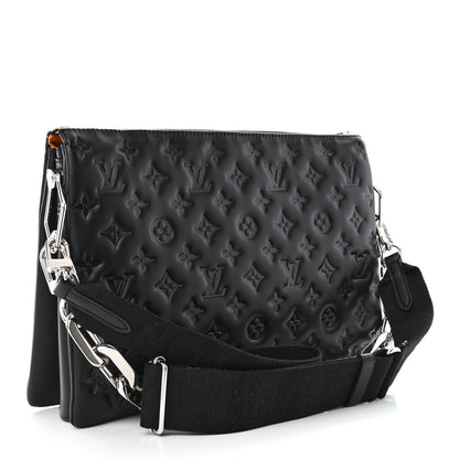 Louis Vuitton Lambskin Embossed Monogram Coussin MM Black 3 of 11