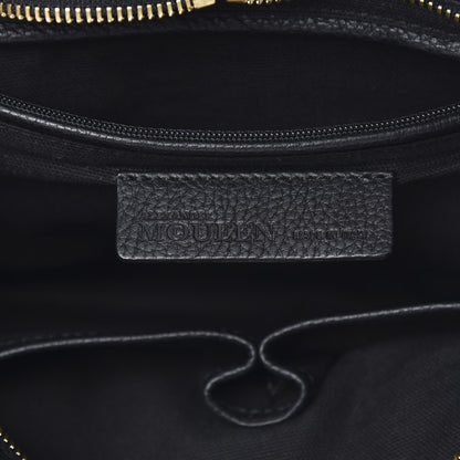 Alexander McQueen Pebbled Calfskin Small Skull Padlock Zip Around Tote Black 6 of 12