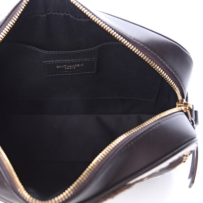 Saint Laurent Pony Hair Calfskin Studded Monogram Lou Camera Bag Dusty White Brown 4 of 7