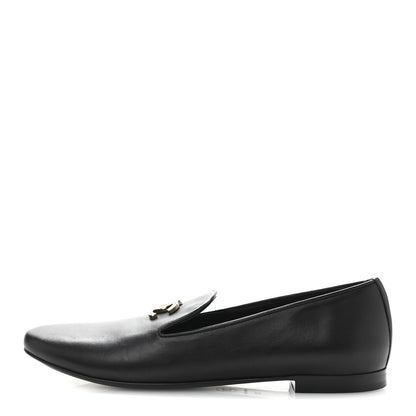 Chanel Enamel Pearl Crystal Lambskin Womens CC Mocassin Loafers 38 Black 1 of 10