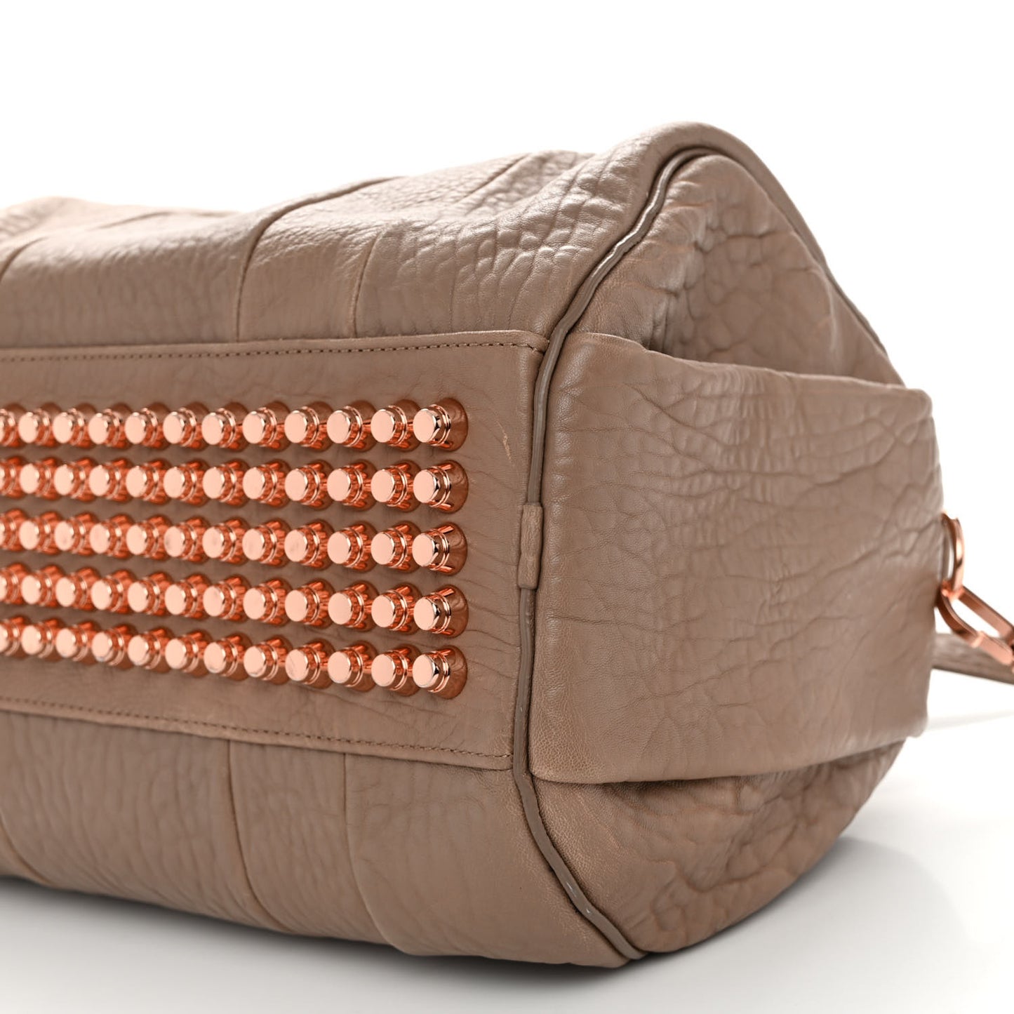 Pebbled Lambskin Rocco Latte Rose Gold Hardware