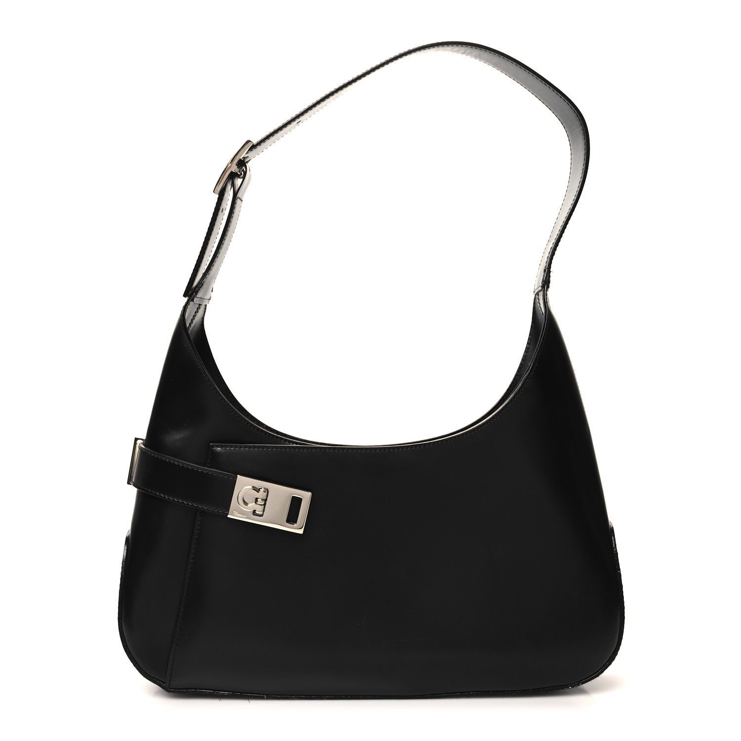 Salvatore Ferragamo Soft Calfskin Gancini Hobo Black 1 of 10