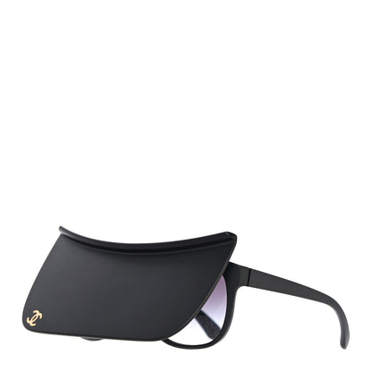 Chanel Acetate Visor Sunglasses 71046 Matte Black 3 of 9