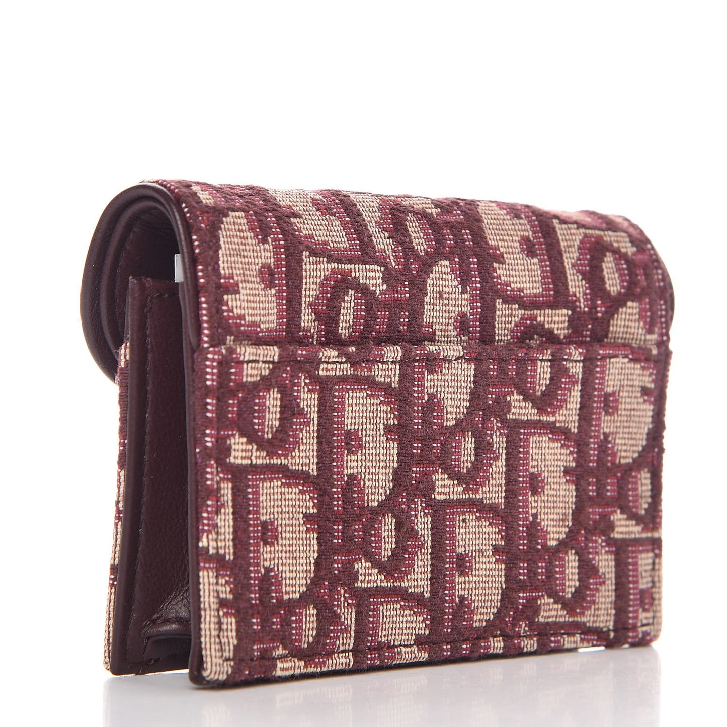 Oblique Saddle Card Holder Bordeaux