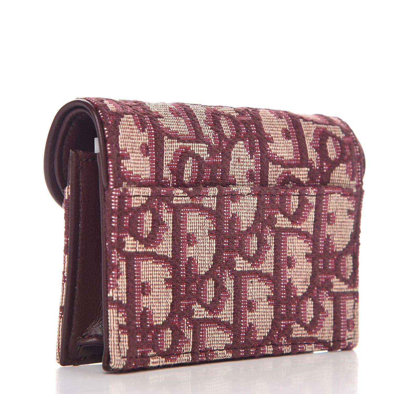 Christian Dior Oblique Saddle Card Holder Bordeaux 3 of 7