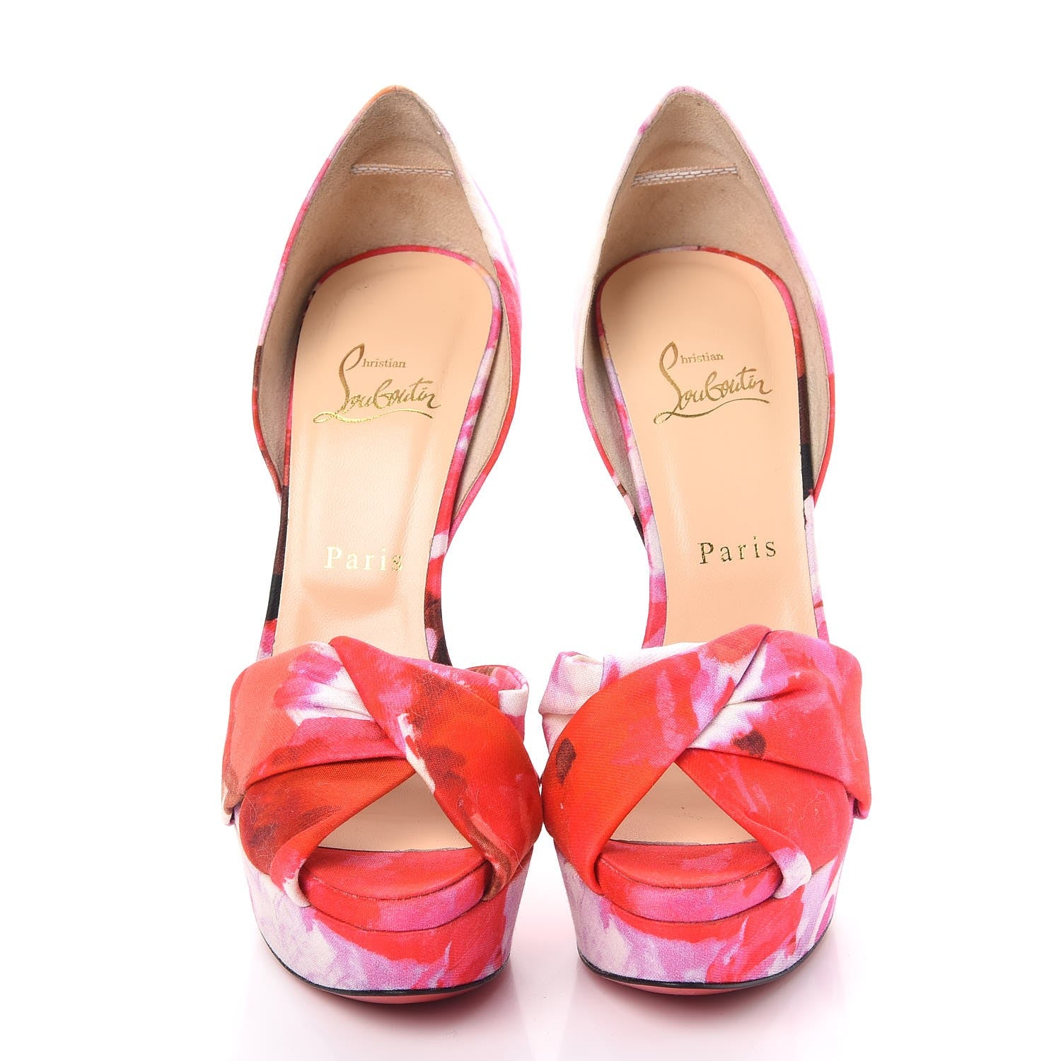 Christian Louboutin Fabric Popi Print Volpi 150 Platform Pumps 39 Pink 2 of 14
