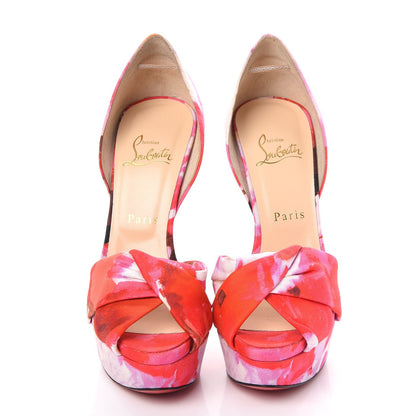 Christian Louboutin Fabric Popi Print Volpi 150 Platform Pumps 39 Pink 2 of 14