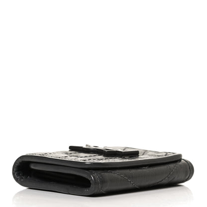 Saint Laurent Crinkled Calfskin Matelasse Monogram Niki Compact Wallet Storm 4 of 8