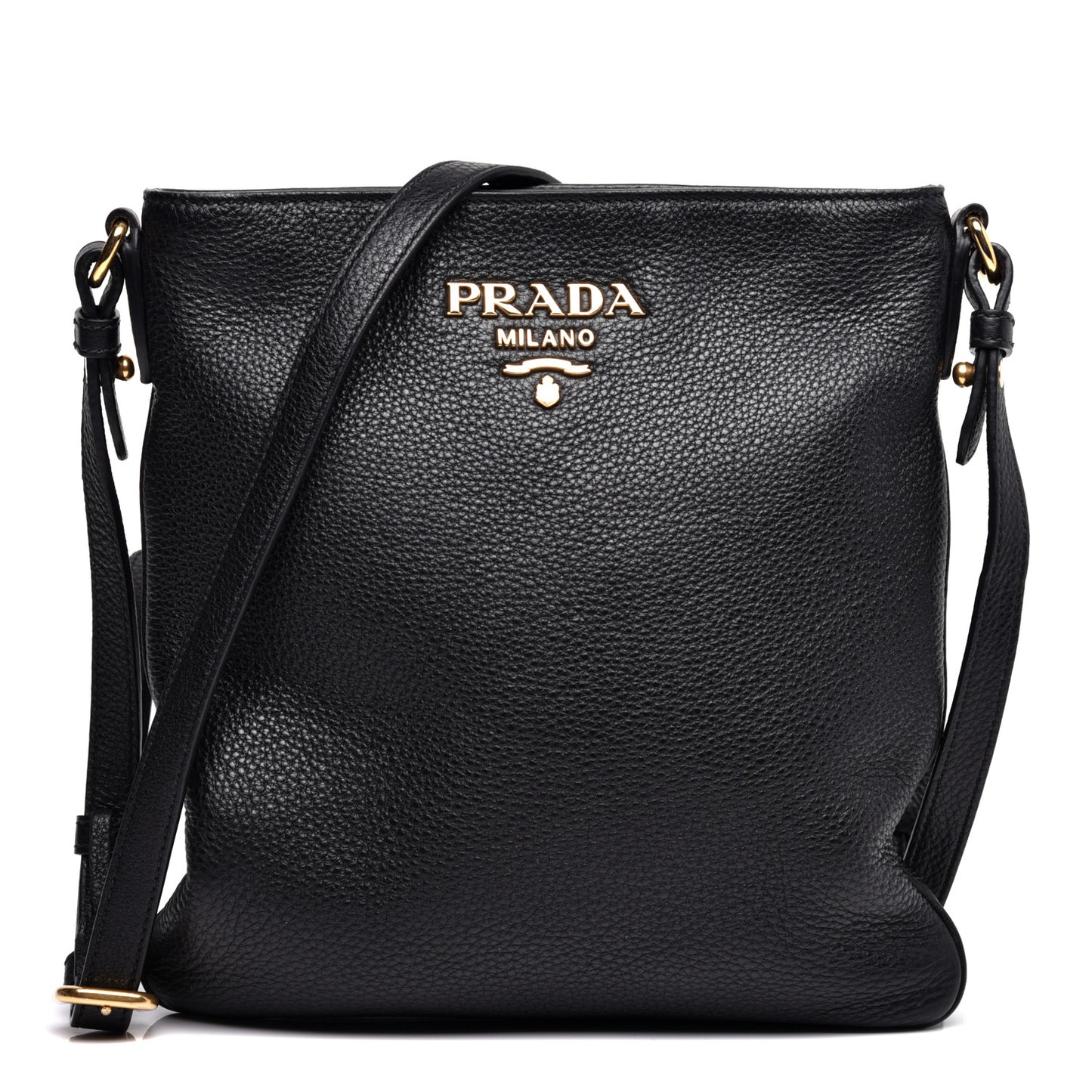 Vitello Daino Crossbody Bag Black