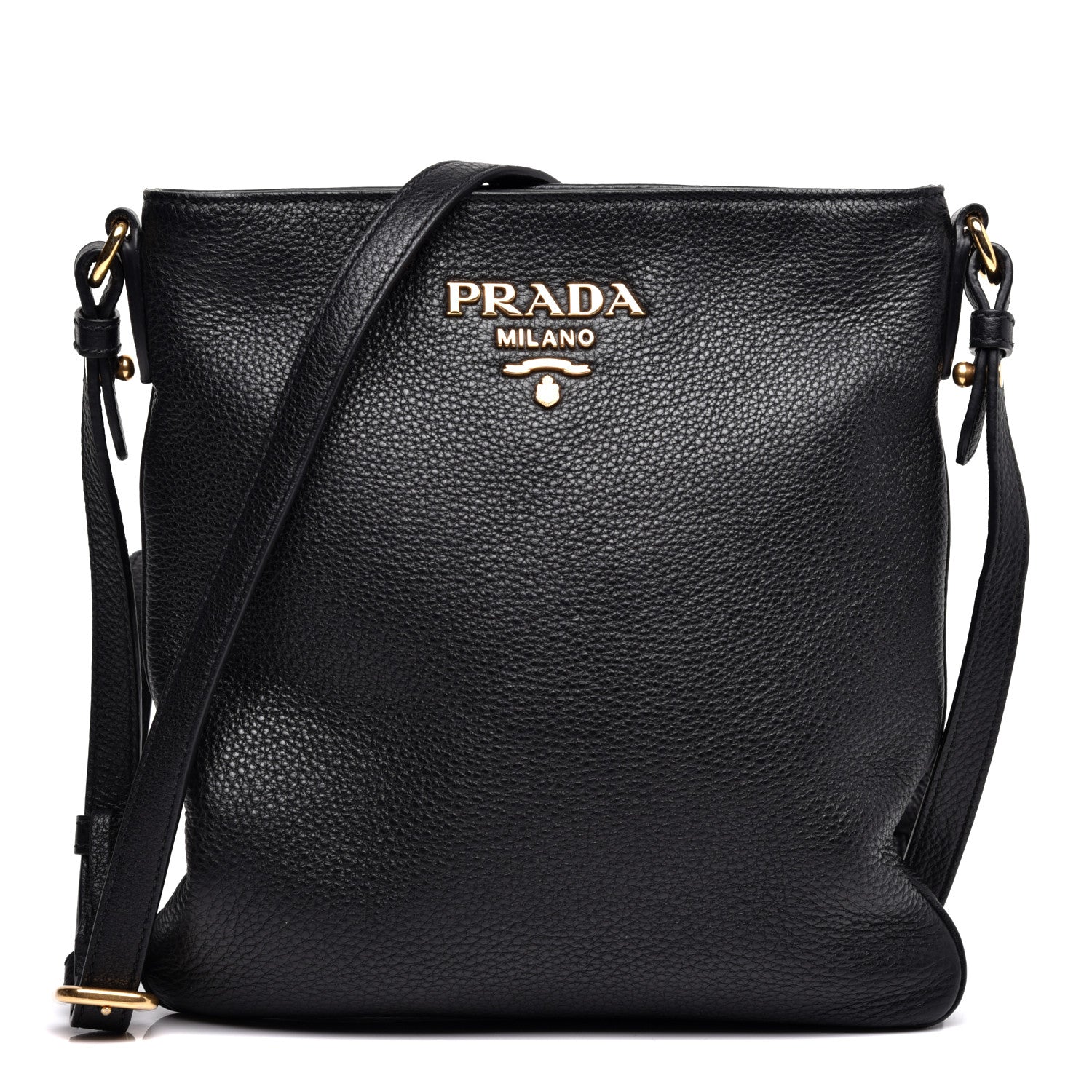 Prada Vitello Daino Crossbody Bag Black 1 of 10