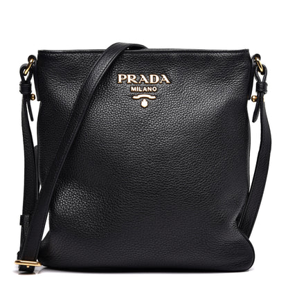 Prada Vitello Daino Crossbody Bag Black 1 of 10