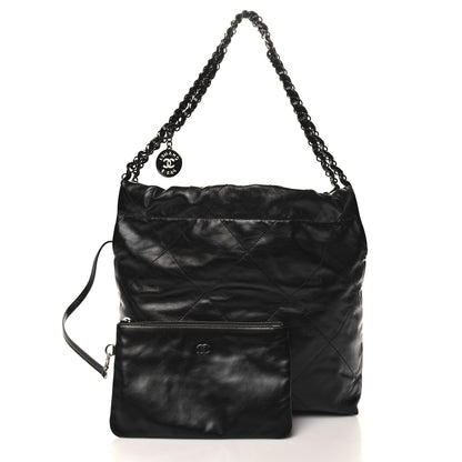 Chanel Shiny Calfskin Quilted Small Chanel 22 So Black 3 of 11