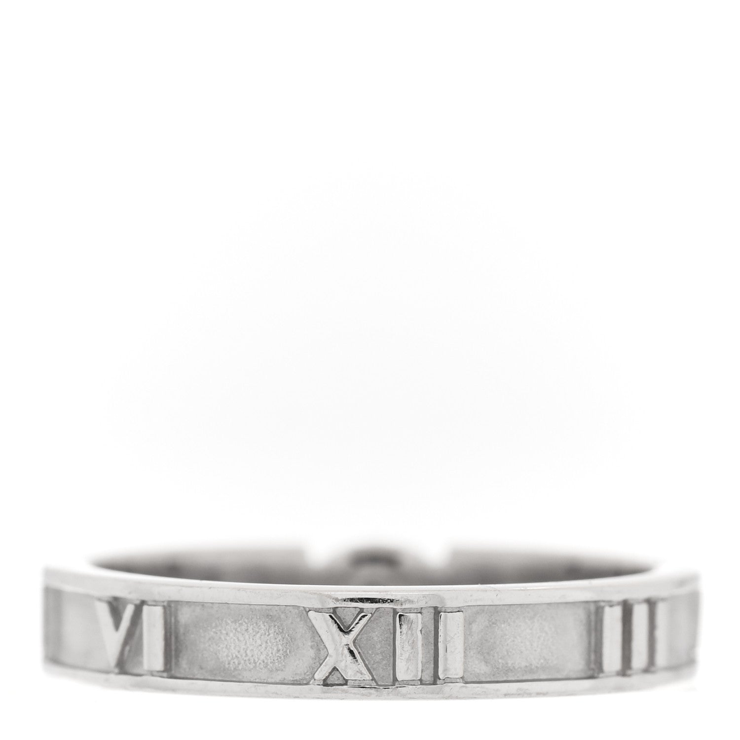 Tiffany 18K White Gold Diamond Atlas Solitaire Band Ring 49 5 3 of 5