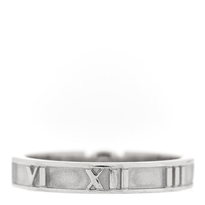 Tiffany 18K White Gold Diamond Atlas Solitaire Band Ring 49 5 3 of 5