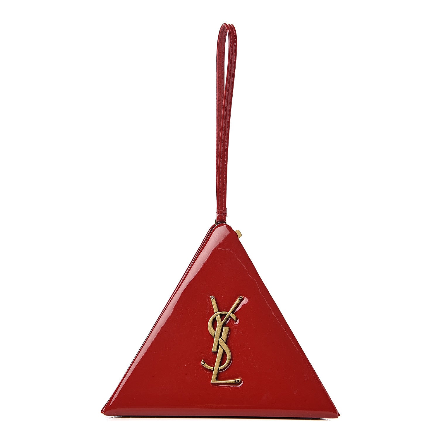 Saint Laurent Patent Pyramid Clutch Rouge 1 of 9