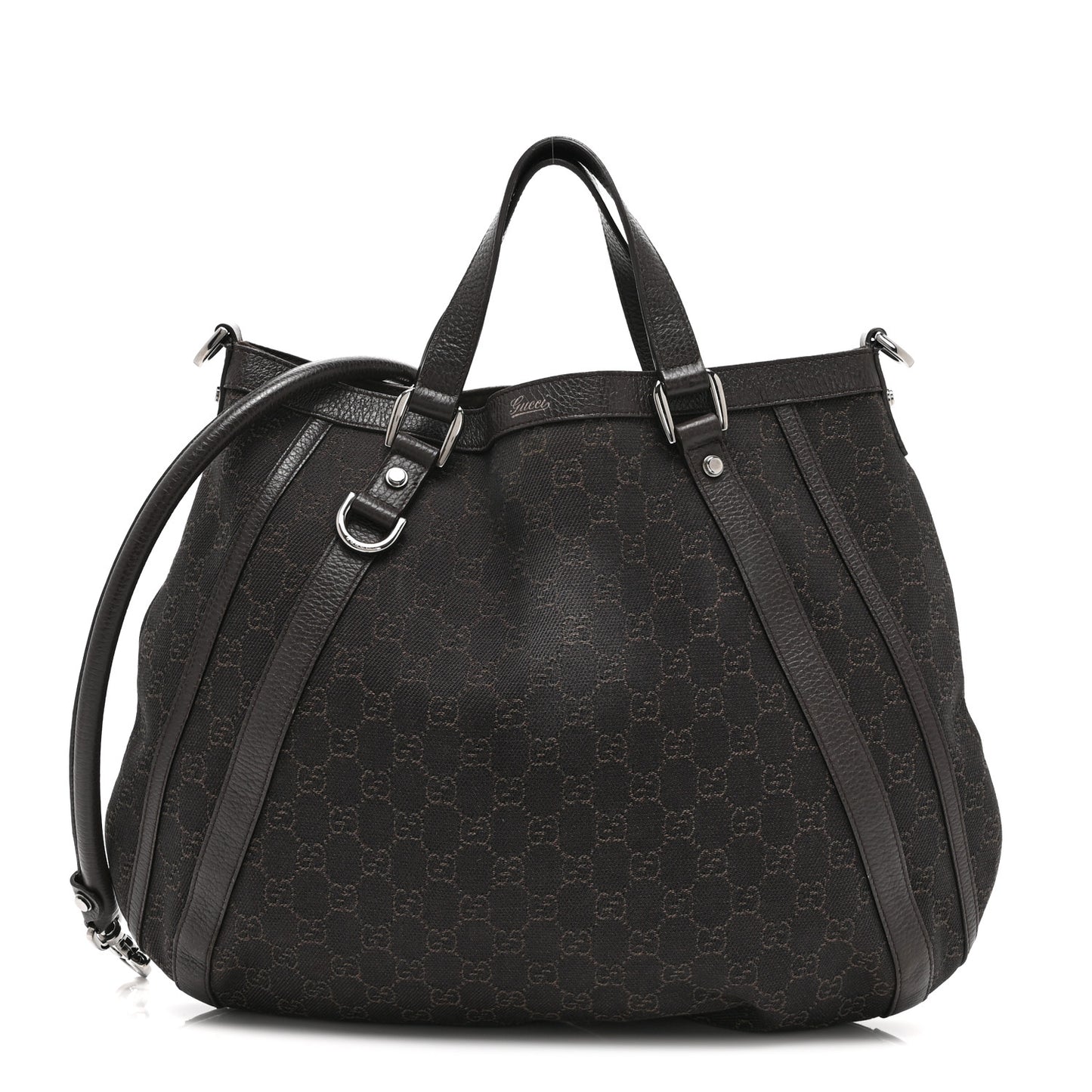Monogram Medium Abbey Convertible Tote Dark Brown