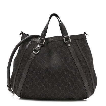 Gucci Monogram Medium Abbey Convertible Tote Dark Brown 1 of 10