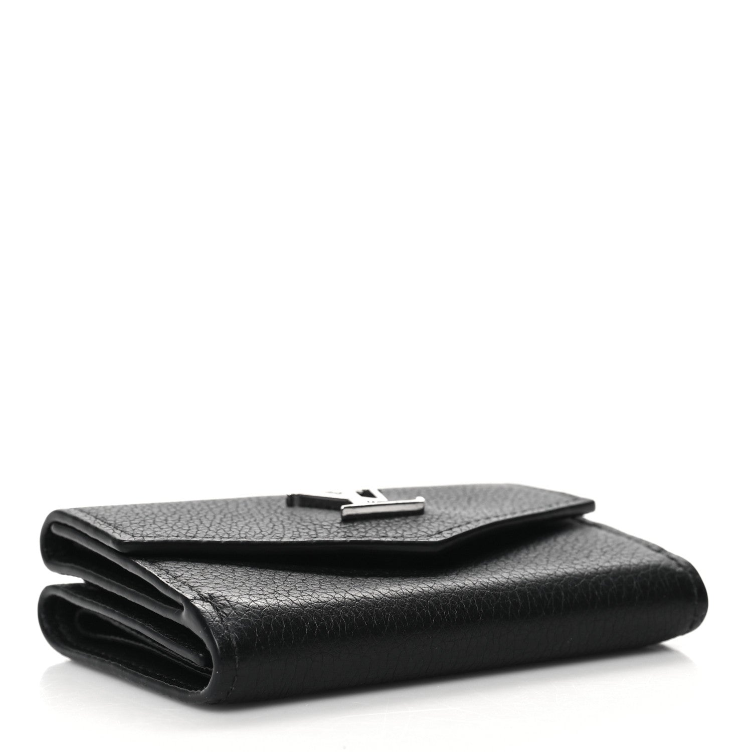 Louis Vuitton Calfskin Lockmini Wallet Black 4 of 7