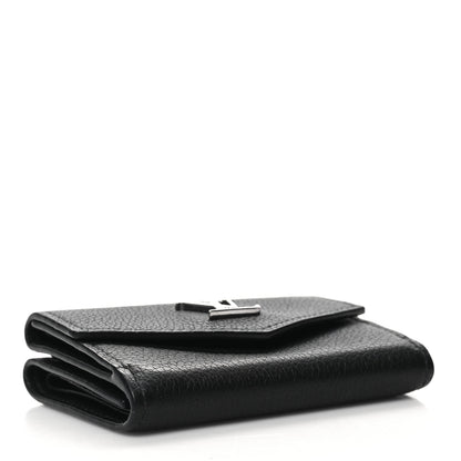 Louis Vuitton Calfskin Lockmini Wallet Black 4 of 7