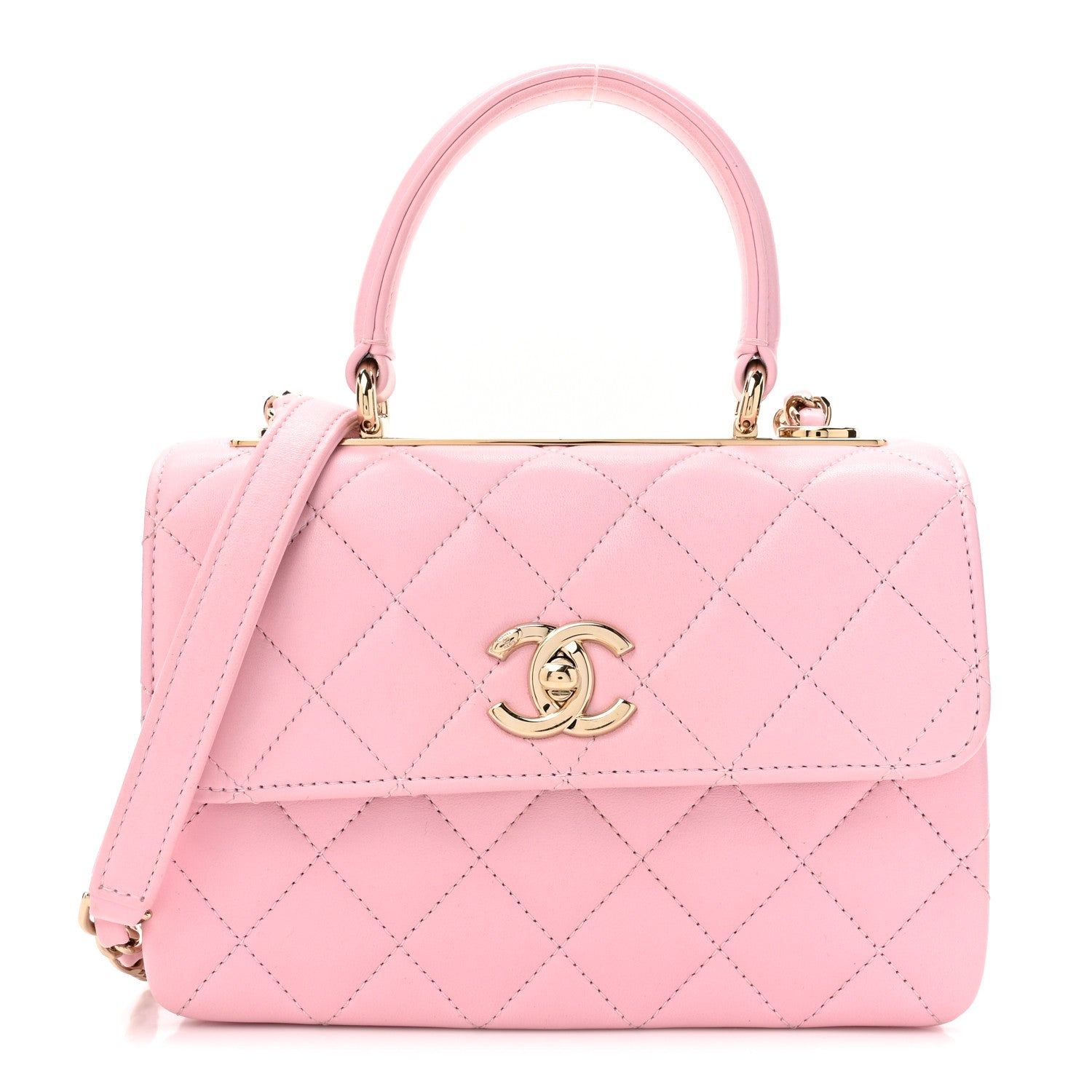 Chanel Lambskin Quilted Small Trendy CC Flap Dual Handle Bag Light Pink 1 of 14