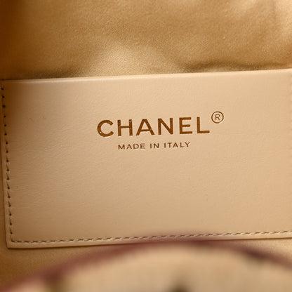 Chanel Pony Hair Mini Chanel 25 Handbag Beige Black 5 of 10