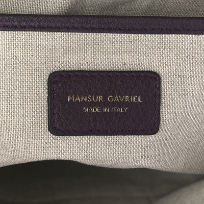 Mansur Gavriel Calfskin Pleated Balloon Bag Eggplant 6 of 11