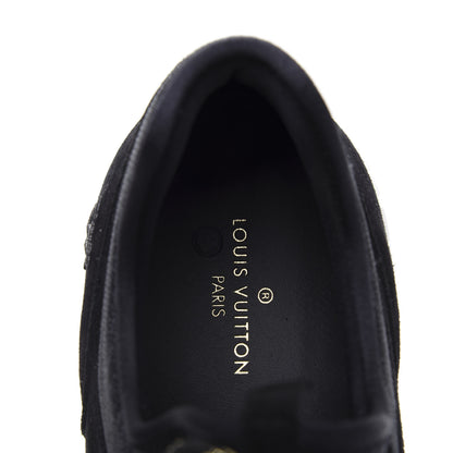 Louis Vuitton Metallic Patent Suede Run Away Sneakers 9.5 Black Gold 7 of 9