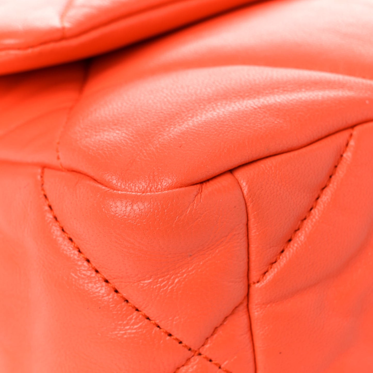 Goatskin Quilted Medium Chanel 19 Flap Orange