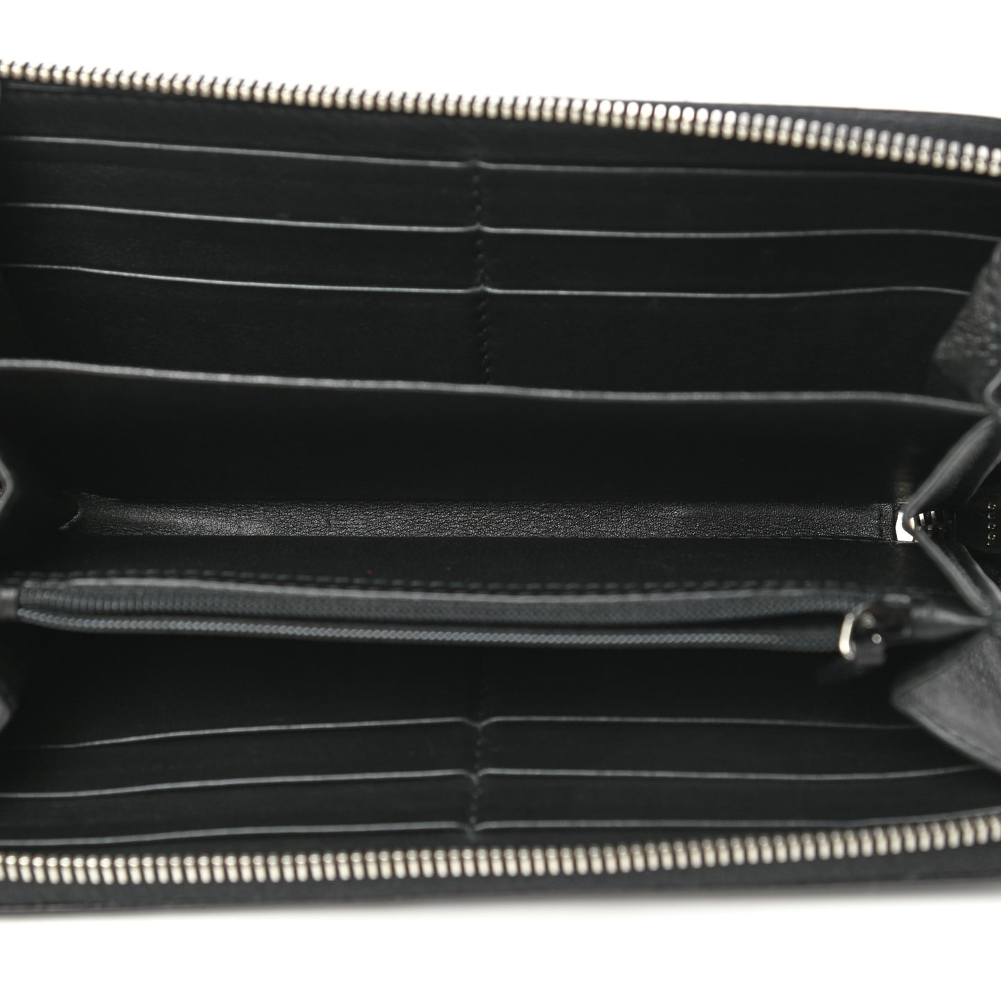 Guccissima Large Twins Zip Around Wallet Black
