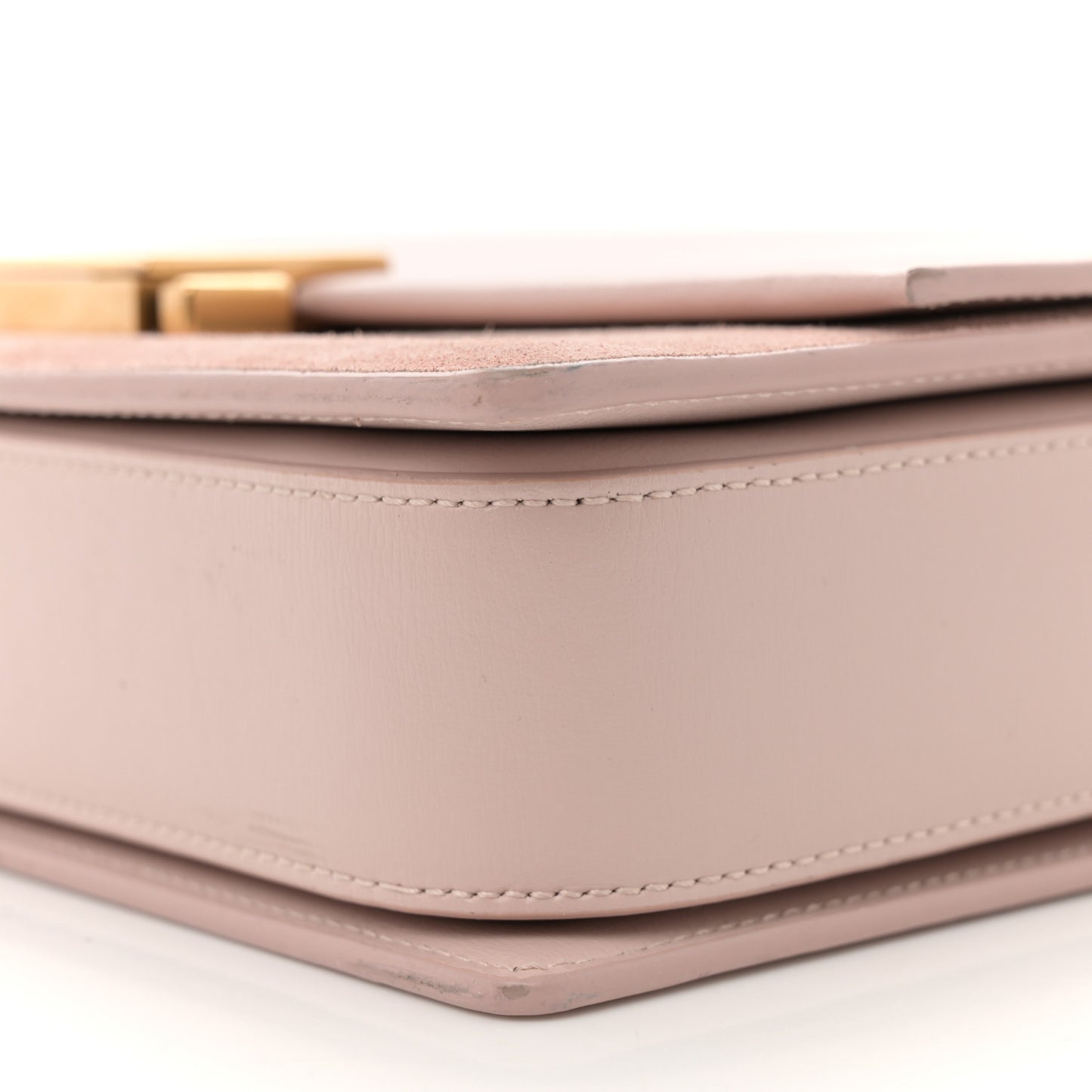 Smooth Calfskin Suede Medium Bellechasse Bag Marble Pink