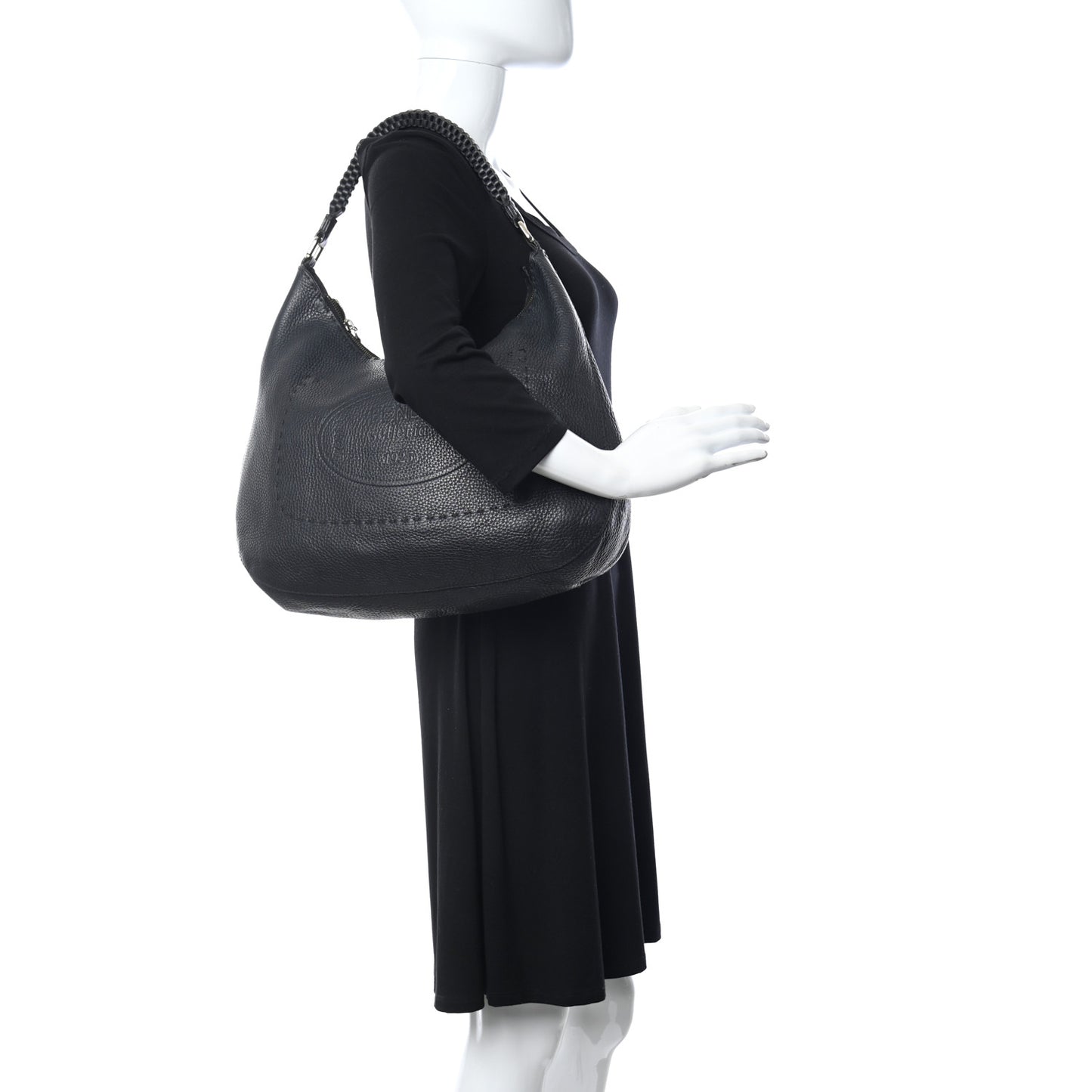 Calfskin Romano Selleria Hobo Black