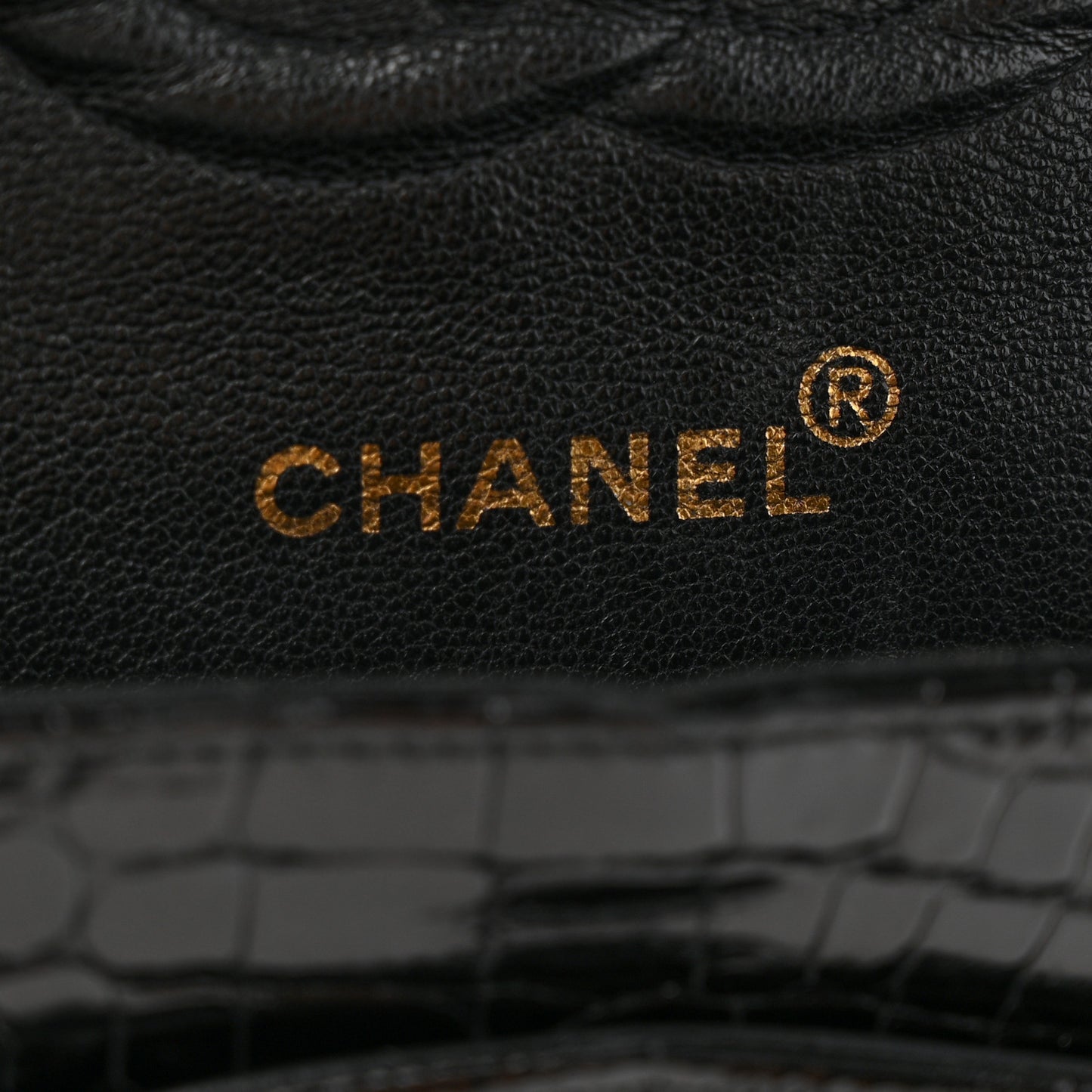 Alligator Medium Double Flap Black