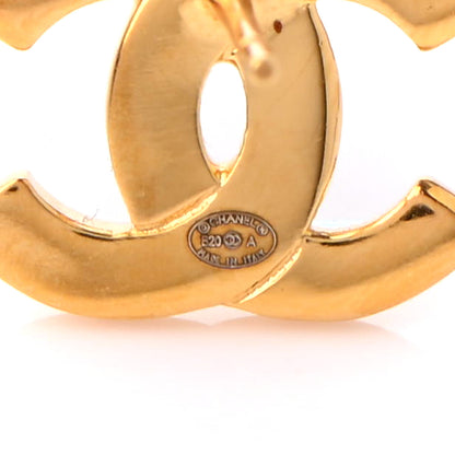 Chanel Metal CC Paris Button Stud Earrings Gold 4 of 4