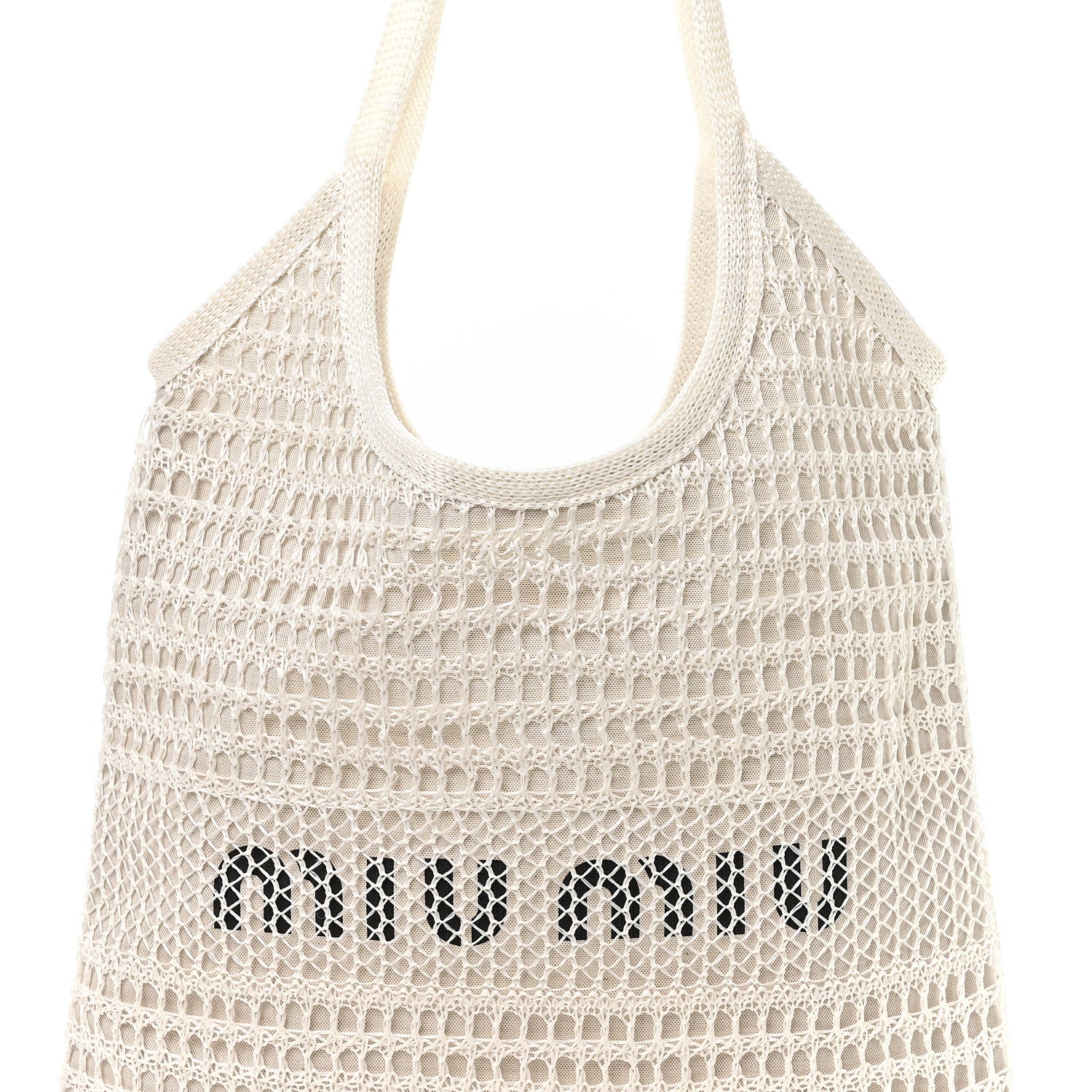 Miu Miu Raffia Effect Linen Logo Ivy Bag White 1878535 – FASHIONPHILE