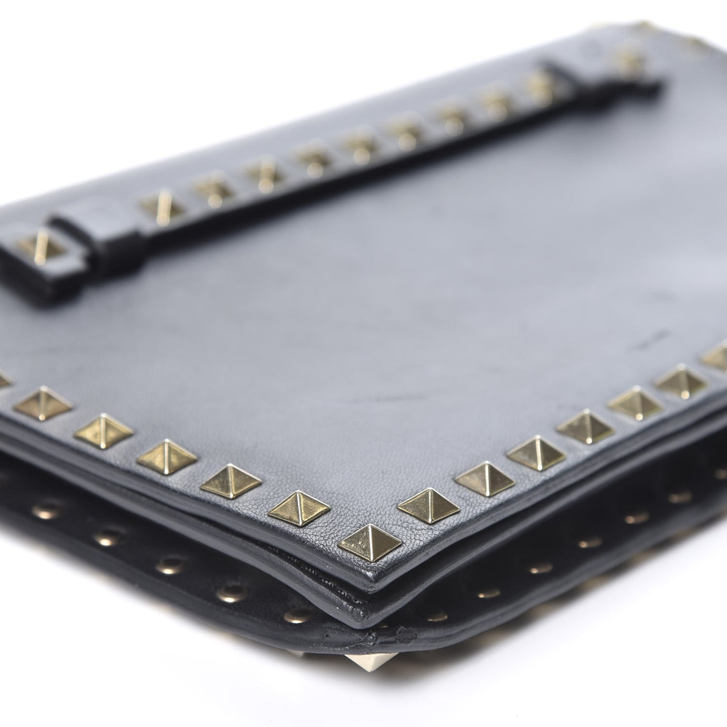 Nappa Rockstud Wristlet Clutch Black