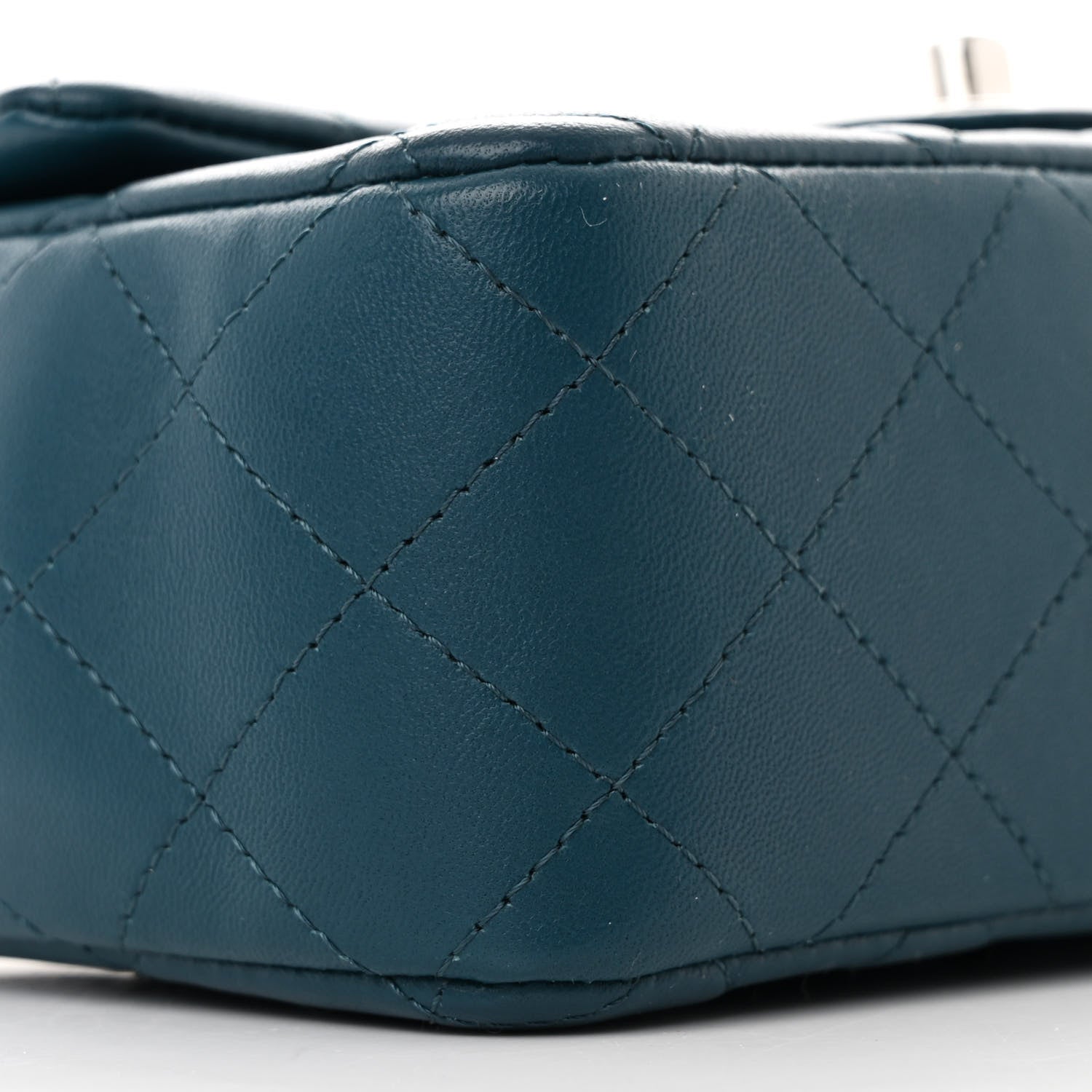 Chanel Lambskin Quilted Mini Rectangular Flap Dark Blue 9 of 10