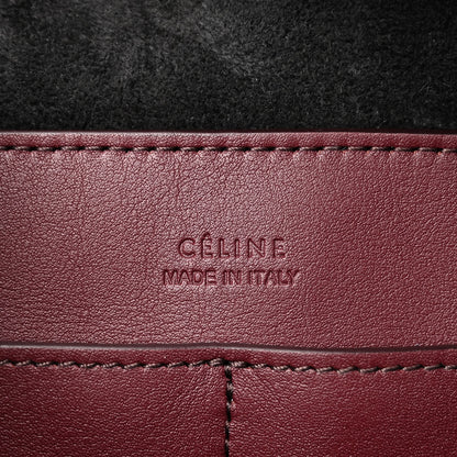 Celine Lambskin Small Soft Cube Satchel Black Burgundy 6 of 9