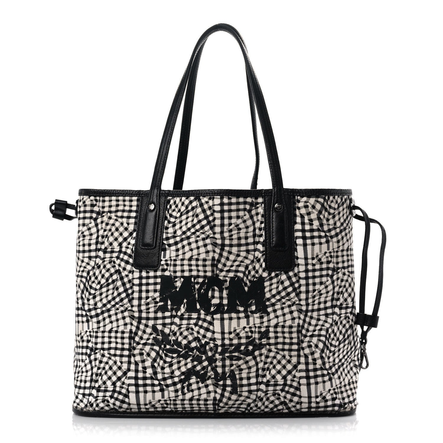 MCM Visetos Large Liz Reversible Shopper Tote Black 5 of 13