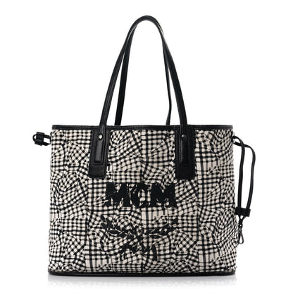 MCM Visetos Large Liz Reversible Shopper Tote Black 5 of 13